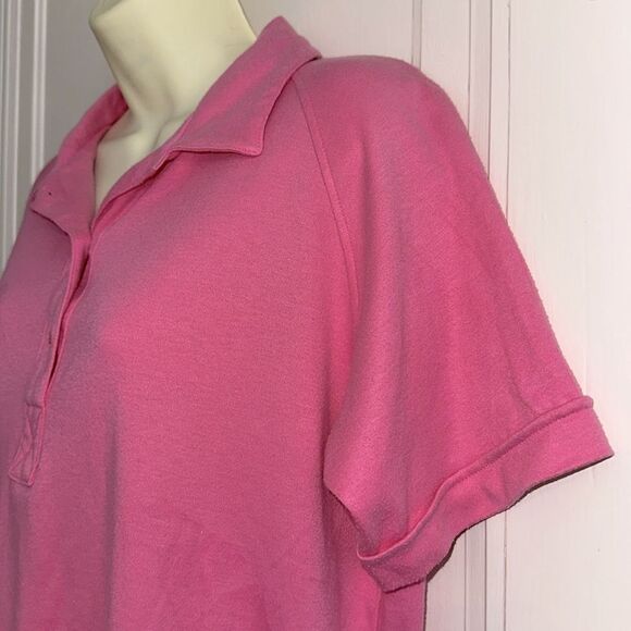 Vintage 80s “The Lilly” Lilly Pulitzer Pink Button Neck Short Sleeve Knit Shirt - Picture 4 of 7
